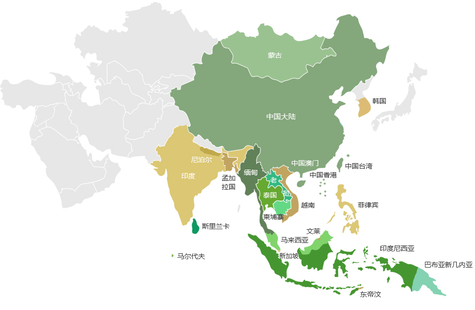 寿力亚洲服务区域范围
